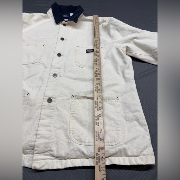 Dickies Men’s Vintage Canvas Work Jacket Cream Flannel Lined Size XL - Picture 6 of 8